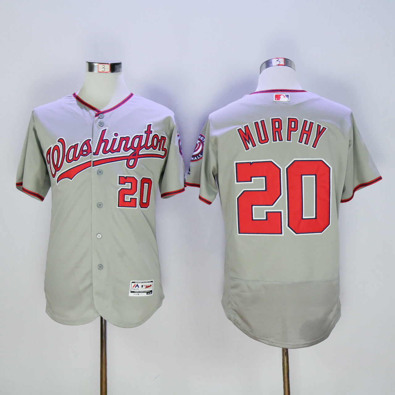 Men Washington Nationals #20 Murphy Grey MLB Jerseys